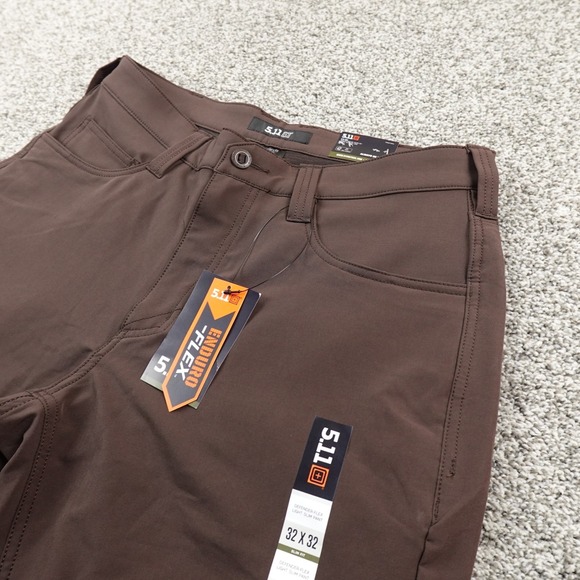 NEW 5.11 Tactical Pants Mens 32X32 Brown Defender Flex Slim Work Outdoor Stretch